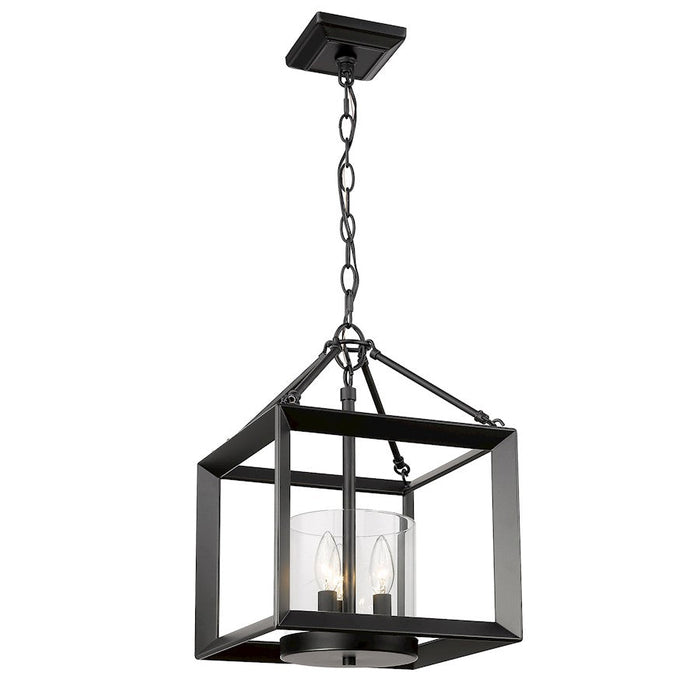 Golden Lighting Smyth 3 Light Semi-Flush, Matte Black/Clear