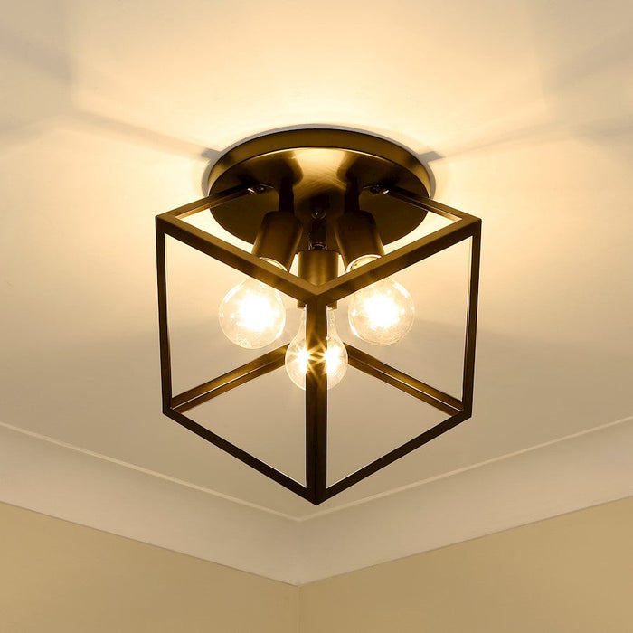 Golden Lighting Cassio 3 Light Semi-Flush Mount, Matte Black