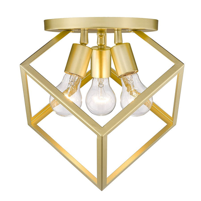 Golden Lighting Cassio 3 Light Semi-Flush Mount, Olympic Gold