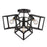 Golden Lighting Cassio BLK 4 Light Semi-Flush Mount, Matte Black