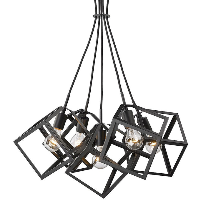 Golden Lighting Cassio 5 Light Pendant, Matte Black - 2086-5PBLK