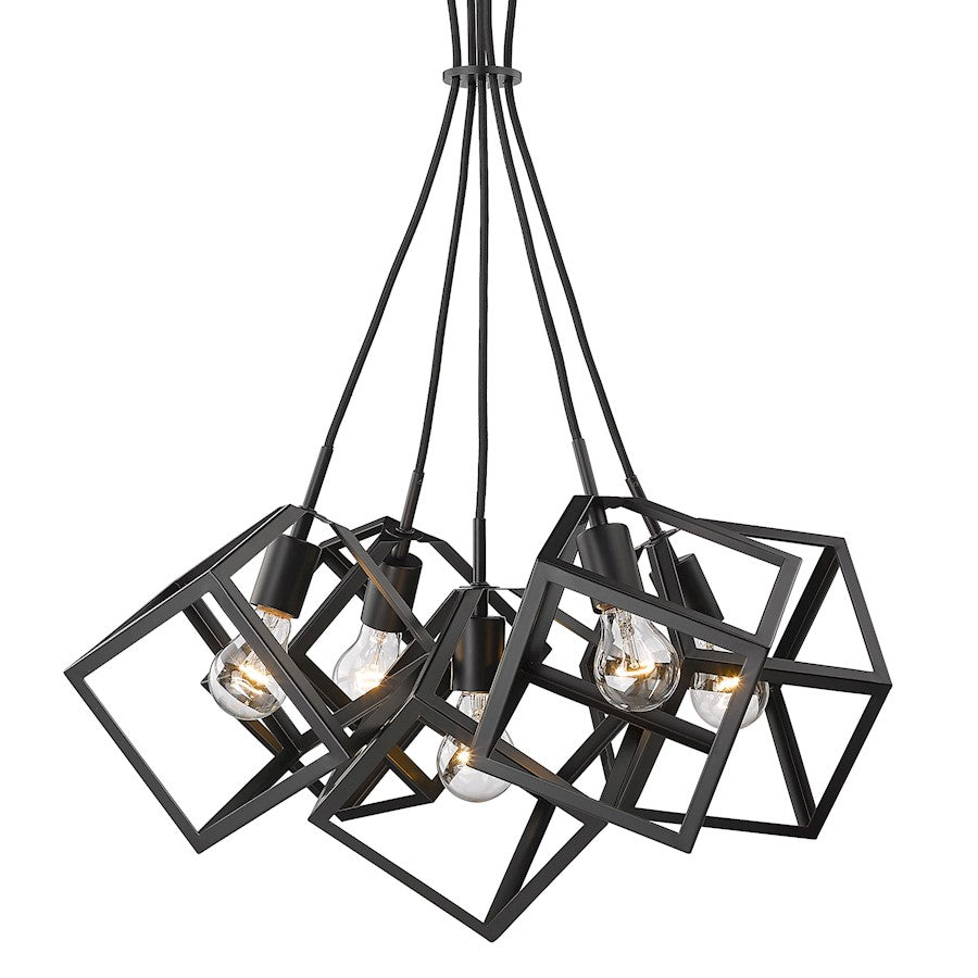 Golden Lighting Cassio 5 Light Pendant, Matte Black - 2086-5PBLK