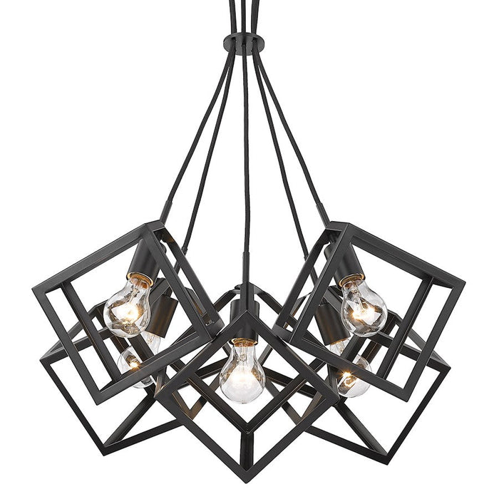 Golden Lighting Cassio 5 Light Pendant, Matte Black