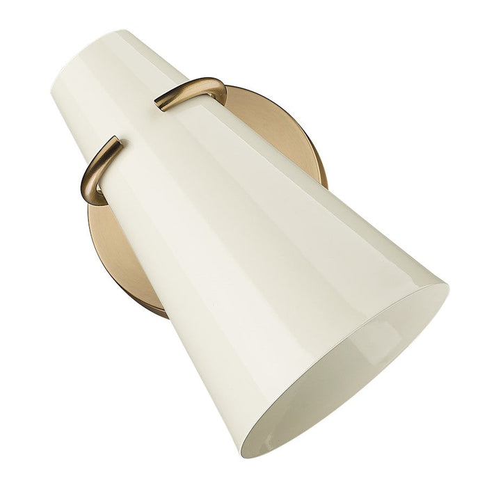 Golden Lighting Reeva 1 Light Wall Sconce, Brass/Glossy Ecru - 2122-1WMBS-GE