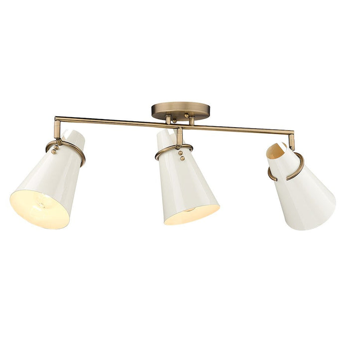 Golden Lighting Reeva Semi Flush Mount, Brass