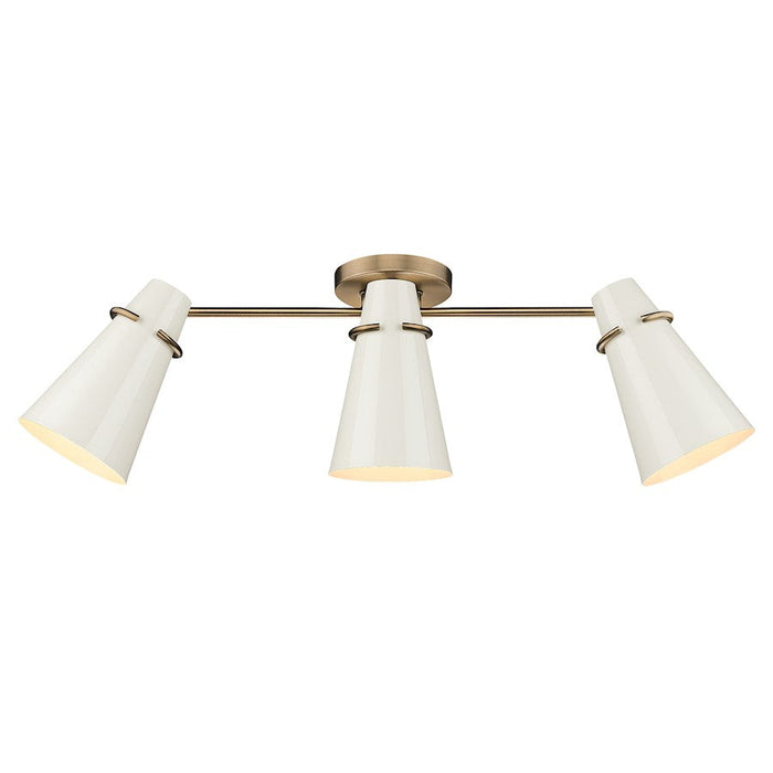 Golden Lighting Reeva Semi Flush Mount, Brass