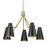 Golden Lighting Reeva 5 Light Chandelier, Modern Brass