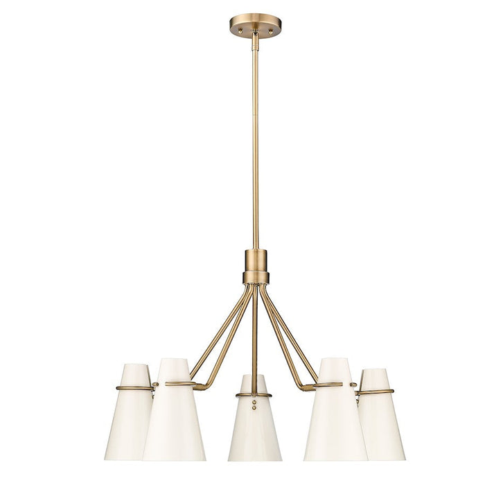 Golden Lighting Reeva 5 Light Chandelier, Brass/Glossy Ecru - 2122-5MBS-GE