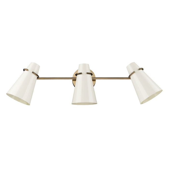 Golden Lighting Reeva 3 Light Bath Vanity, Brass/Ecru - 2122-BA3MBS-GE