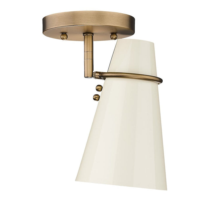 Golden Lighting Reeva Semi Flush Mount, Brass