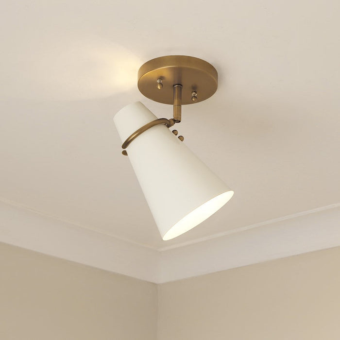 Golden Lighting Reeva Semi Flush Mount, Brass