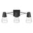 Golden Lighting Ryker 3 Light Bath Vanity, Black/Clear