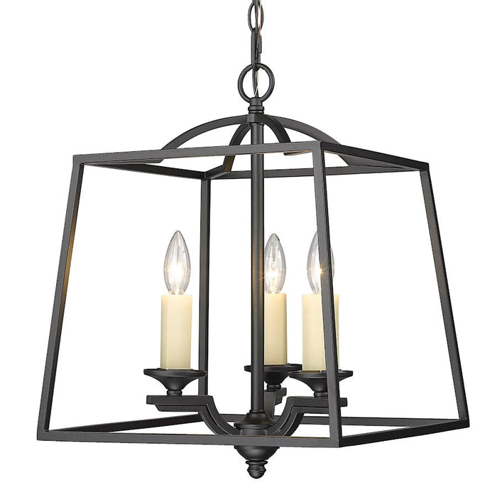 Golden Lighting Athena 3-Light Pendant, Natural Black