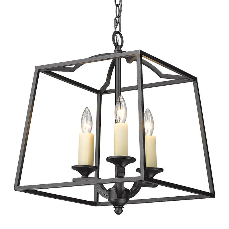 Golden Lighting Athena 3-Light Pendant, Natural Black