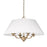 Golden Lighting Coretta 4 Light Pendant, Brass/Ivory Linen