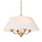 Golden Lighting Coretta 4 Light Pendant, Brass/Ivory Linen