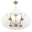 Golden Lighting Coretta 4 Light Pendant, Brass/Ivory Linen