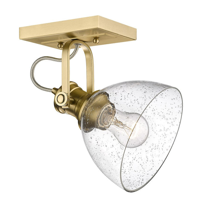 Golden Lighting Hines 1 Light Semi-Flush, Brushed Bronze/Seeded