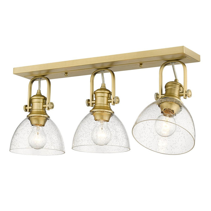 Golden Lighting Hines 3 Light Semi-Flush, Matte Black/Seeded