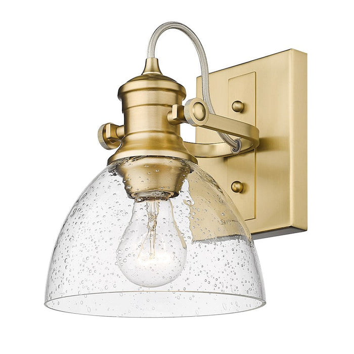 Golden Lighting Hines 1 Light Sconce, Brushed Bronze/Seeded