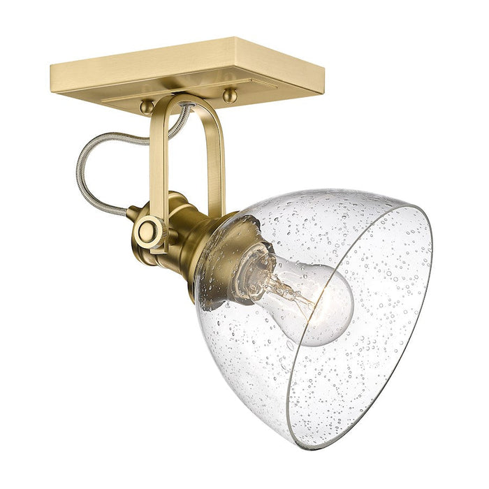 Golden Lighting Hines 1 Light Sconce, Brushed Bronze/Seeded