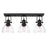 Golden Lighting Hines 3-Light Bath Vanity, Black/Clear Glass