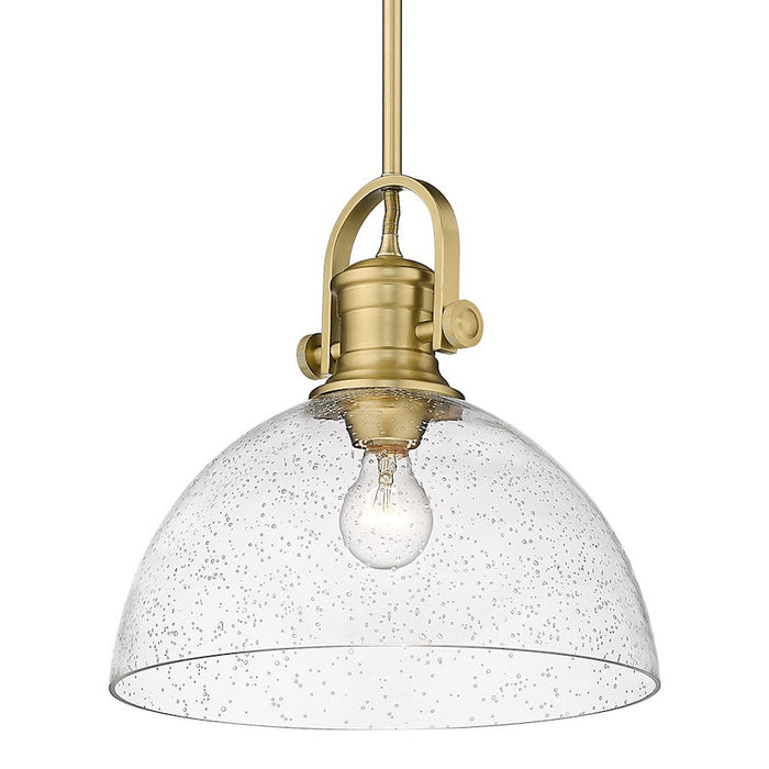 Golden Lighting Hines 1 Light Large Pendant, Bronze/Seeded