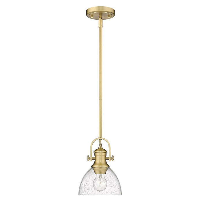 Golden Lighting Hines 1 Light Mini Pendant, Bronze/Seeded