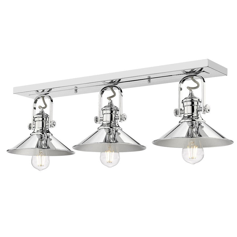 Golden Lighting Kleine 3 Light Bath Vanity, Chrome/Chrome Shades