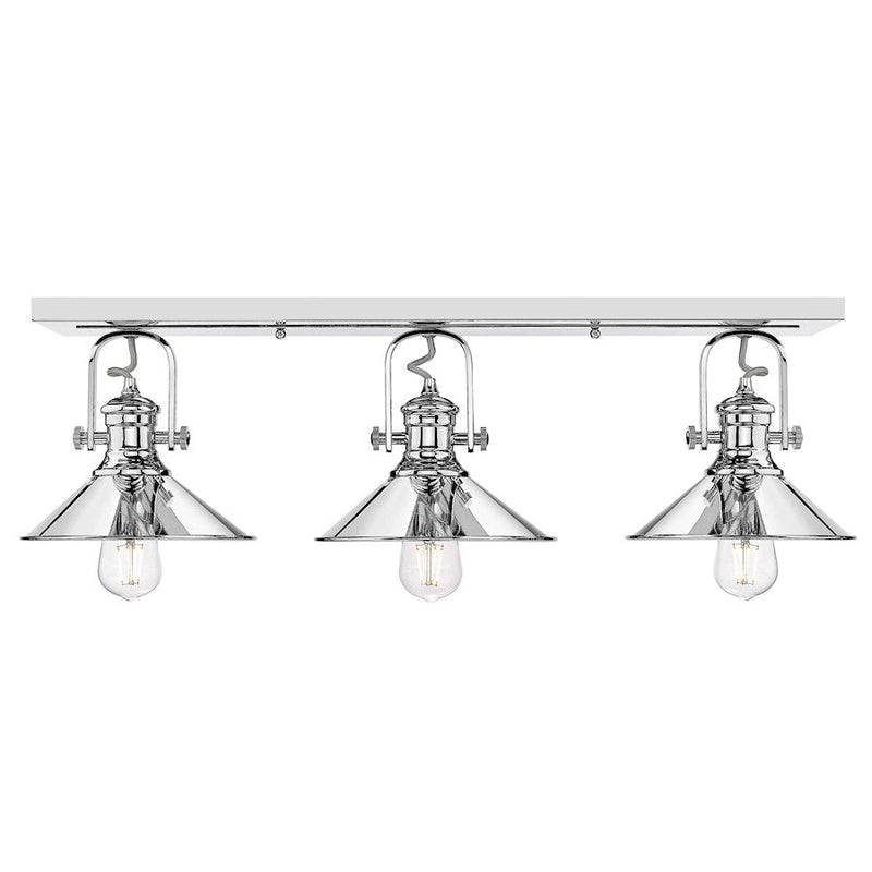 Golden Lighting Kleine 3 Light Bath Vanity, Chrome/Chrome Shades