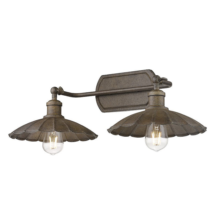 Golden Lighting Clemence 2-Light Vanity Light, Dark Rust - 3124-BA2DR