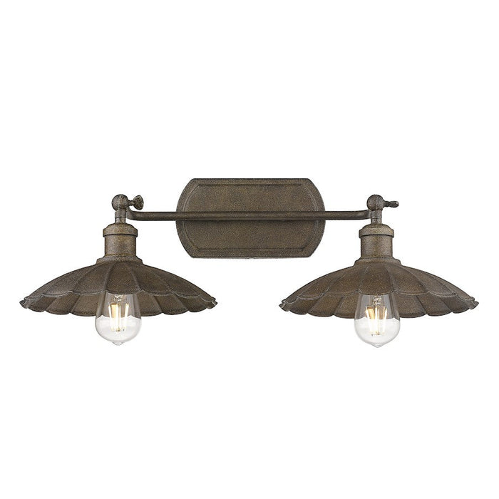 Golden Lighting Clemence 2-Light Vanity Light, Dark Rust