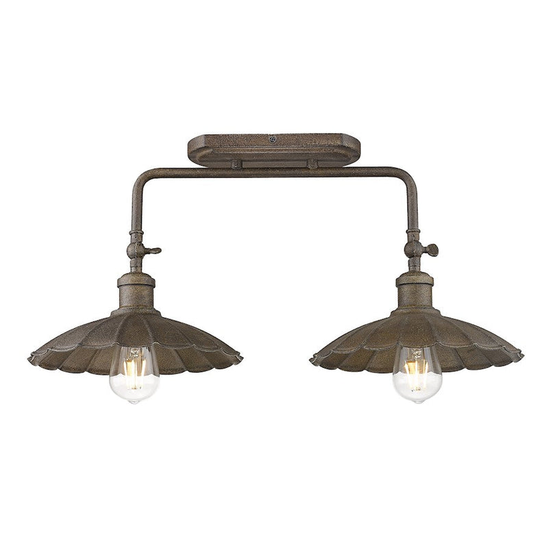 Golden Lighting Clemence 2-Light Vanity Light, Dark Rust