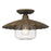 Golden Lighting Clemence 1 Light Flush Mount, Rust/Clear - 3124-FMDR-CLR