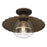 Golden Lighting Clemence 1 Light Flush Mount, Rust/Clear