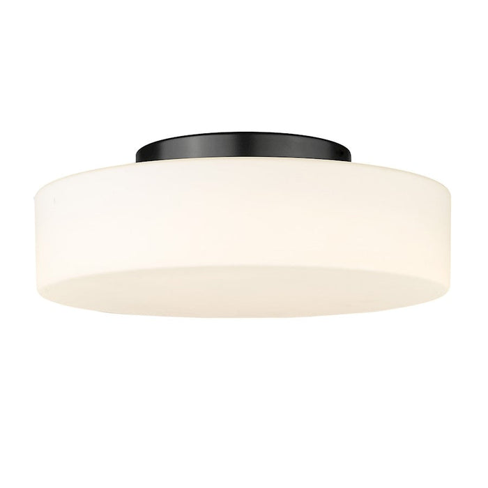 Golden Lighting Toli 1-Light Flush Mount, Matte Black/Opal Glass - 3136-FMBLK-OP