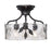 Golden Lighting Calla 3 Lt Semi-Flush, Black/Hammered Water - 3160-SFNB-HWG