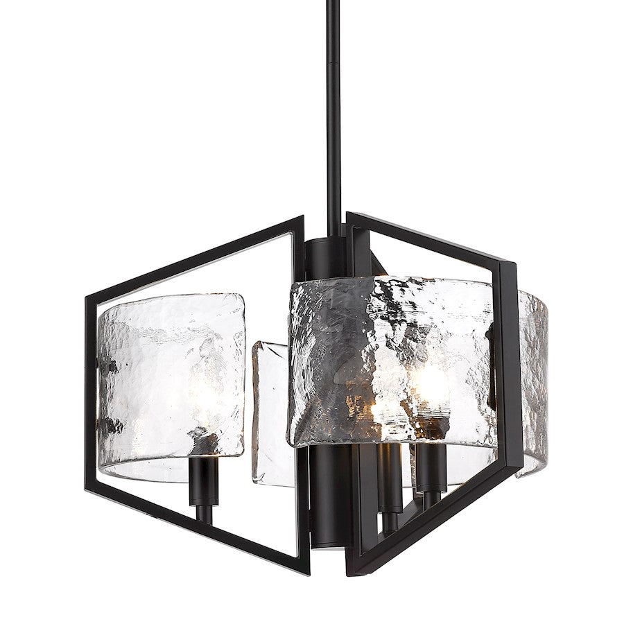 Golden Lighting Varsha 3 Light Pendant, Matte Black