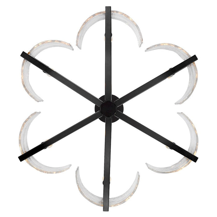 Golden Lighting Varsha 6 Light Chandelier, Matte Black