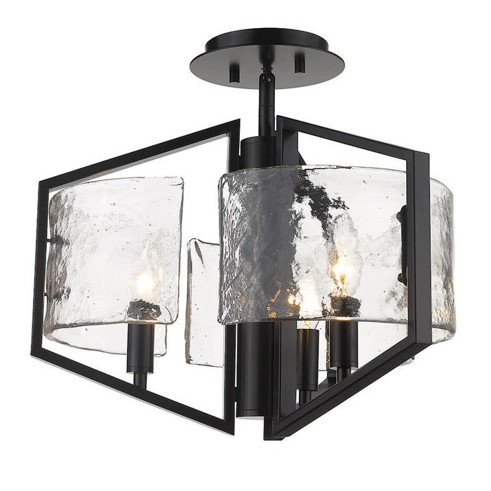 Golden Lighting Varsha 3 Light Semi-Flush Mount, Matte Black