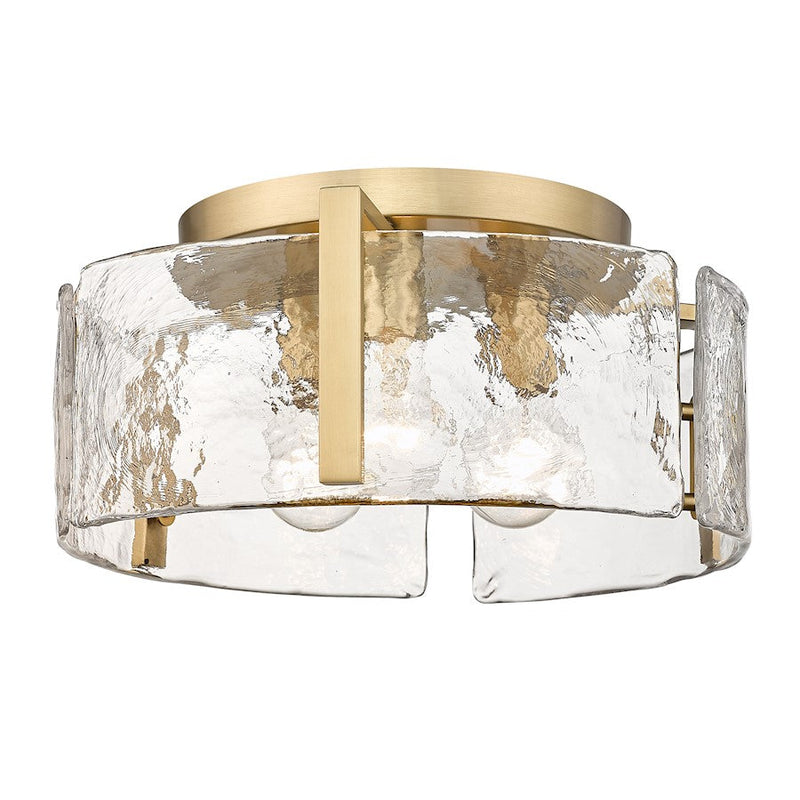 Golden Lighting Aenon BCB 3 Light Flush, Bronze/Hammered Water - 3164-FMBCB-HWG