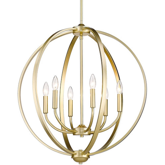 Golden Lighting Colson OG 6 Light Chandelier, Olympic Gold - 3167-6OG