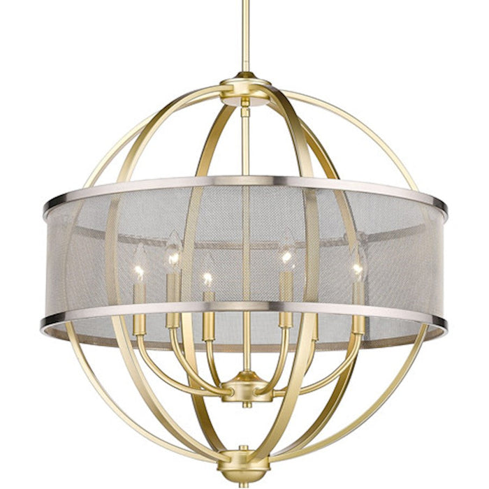 Golden Lighting Colson OG 6 Light Chandelier, Olympic Gold/Pewter - 3167-6OG-PW