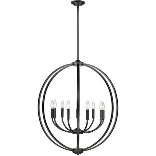 Golden Lighting Colson Blk 9 Light Chandelier, Matte Black