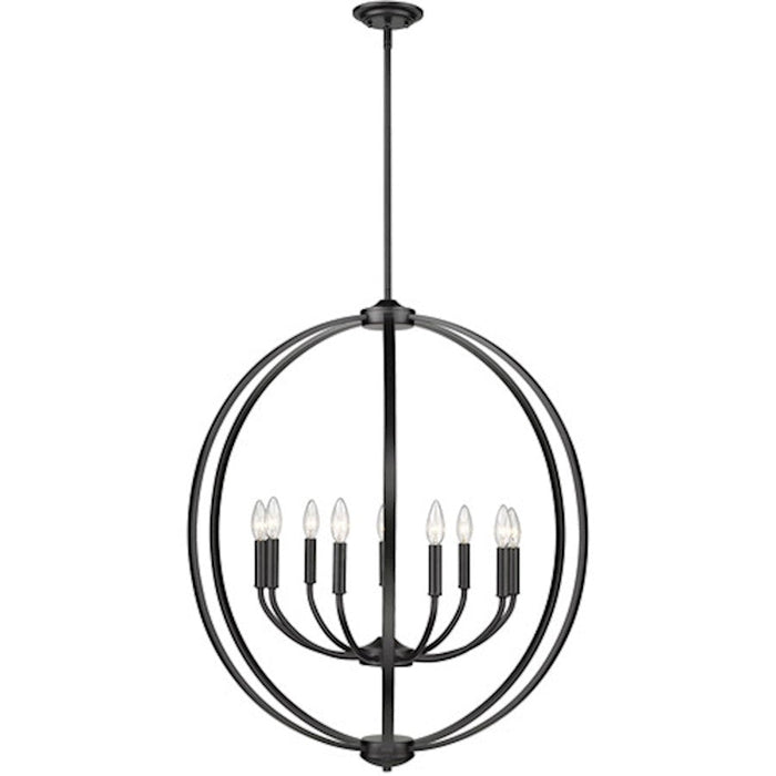 Golden Lighting Colson Blk 9 Light Chandelier, Matte Black