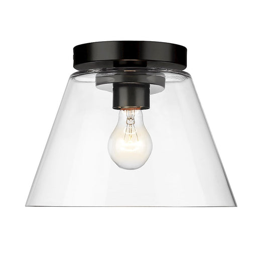 Golden Lighting Penn 1 Light Flush Mount, Matte Black/Clear - 3189-FM11BLK-CLR