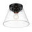 Golden Lighting Penn 1 Light Flush Mount, Matte Black/Clear