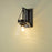 Golden Lighting Penn 1 Light Wall Sconce, Matte Black/Clear