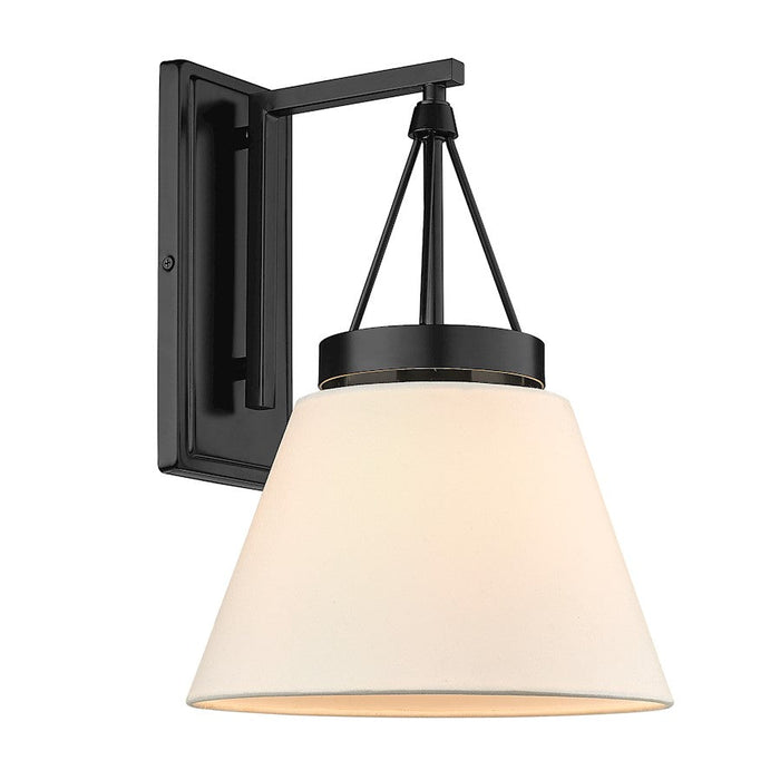 Golden Lighting Penn 1 Light Wall Sconce, Black/White