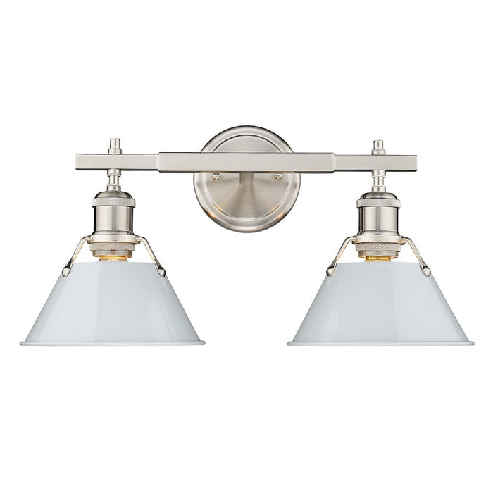 Golden Lighting Orwell 2-Light Vanity Light, Pewter/Dusky Blue